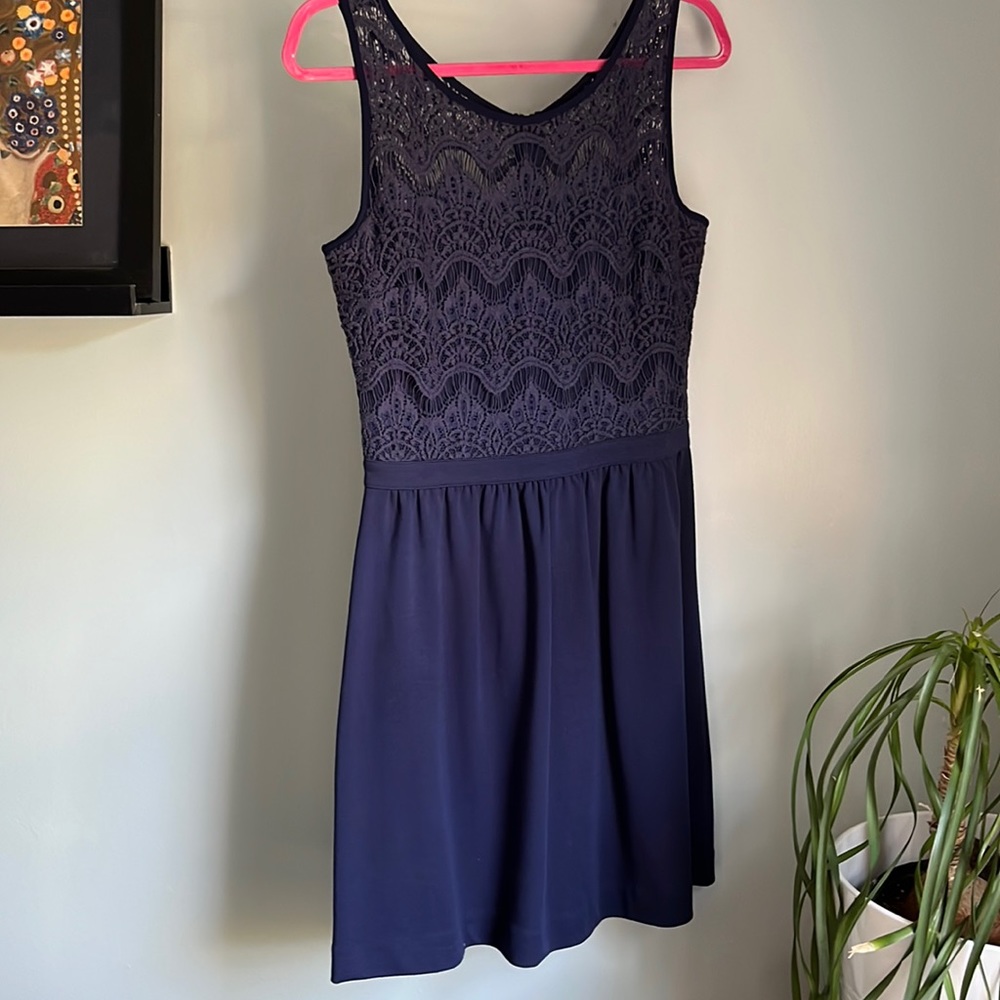 Lily Pulitzer navy lace dress, size medium